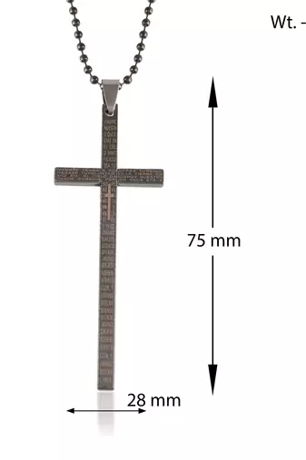 stainless steel long cross pendant necklace