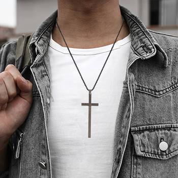 stainless steel long cross pendant necklace 4