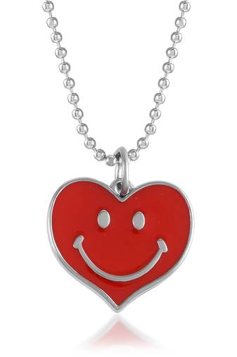 Stainless steel red similing heart love pendant