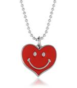 Stainless steel red similing heart love pendant