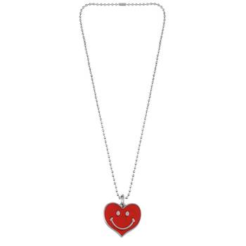 Stainless steel red similing heart love pendant 2