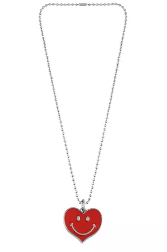 Stainless steel red similing heart love pendant