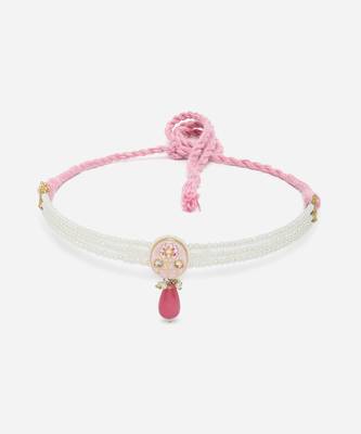 Pink & gold necklace with earring jewellery set  kundan &  pearls 3
