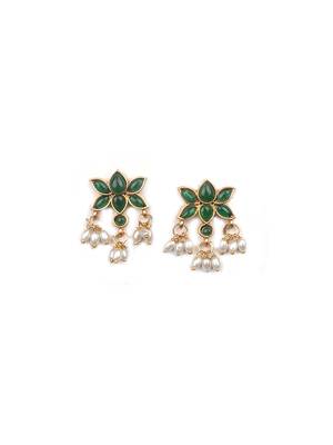 Gold plated green kemp lotus necklace set 5