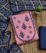 pink cotton_silk embroidered dressmaterials Unstitched Salwar Suit