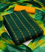 Zeepkart green cotton_silk embroidered dressmaterials Unstitched Salwar Suit