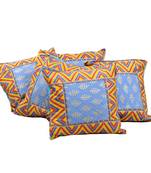 Sanganeri Golden Printed Cotton Cushion Cover Set Diwali Special Gift 302