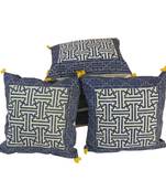 Jaipuri Handblock Golden Print Cushion Cover Set Deepawali Special Gift 309