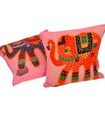 Hand Embroidered Patch Work Cushion Covers Pair Diwali Special Gift 803