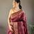 Maroon banarasi silk party wear saree with unstitched blouse piece