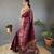 Maroon banarasi silk party wear saree with unstitched blouse piece