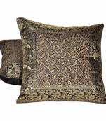 Golden Jacquard Silk Designer 2 Pc. Cushion Covers Diwali Gift 823