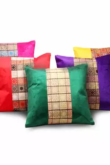 Jacquard Designer Assorted 5 Pc Cushion Covers Set Diwali Gift 460