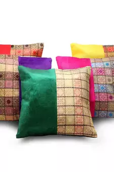 Banarasi Assorted 5 Pc Jacquard Cushion Covers Set Deepawali Special Gift 461