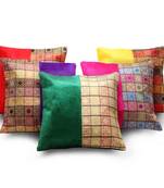 Banarasi Assorted 5 Pc Jacquard Cushion Covers Set Deepawali Special Gift 461