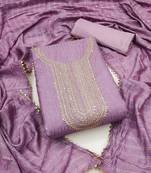 magenta chanderi_silk embroidered dressmaterials Unstitched Salwar Suit
