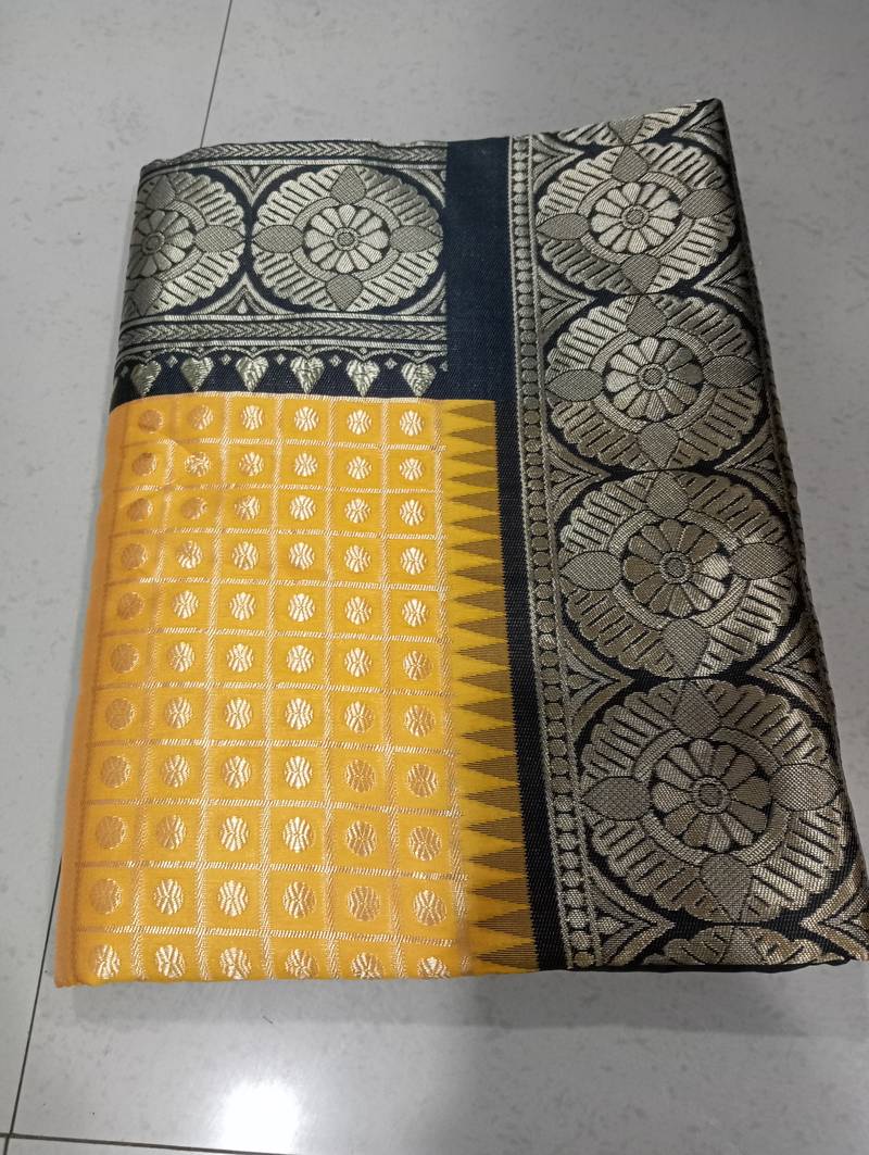  Yellow Silk Blend Sarees With Blouse