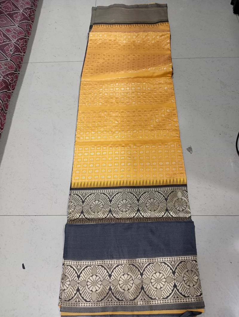  Yellow Silk Blend Sarees With Blouse
