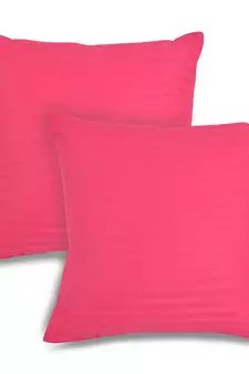 Fuschia Pink Striped 2 Pc Cotton Cushion Cover Set Deepawali Gift 882