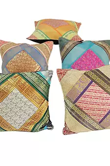 Multi Colour Brocade Work Assorted Cushion Covers Deepawali Special Gift 410