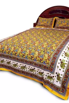 Rajasthani Bright Colourful Double Bed Sheet Set Diwali Special Gift 27Y