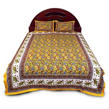 Rajasthani Bright Colourful Double Bed Sheet Set Diwali Special Gift 27Y 2