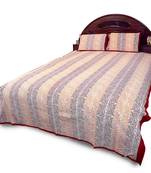 Jaipuri Pure Cotton Red Double Bedsheet Pillow Set Deepawali Gift 351