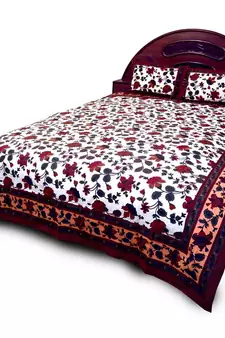 Multicolor Jaipuri Pure Cotton Double Bedsheet Set Diwali Special Gift 606