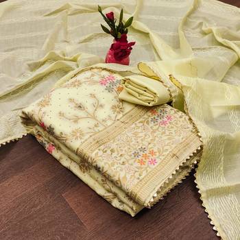 yellow chanderi_silk embroidered dressmaterials Unstitched Salwar Suit 1