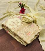 yellow chanderi_silk embroidered dressmaterials Unstitched Salwar Suit