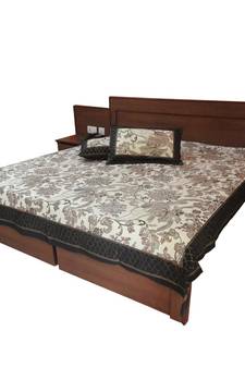 Designer Royal Jaipuri Gold Print Double Bed Sheet Diwali Special Gift 348
