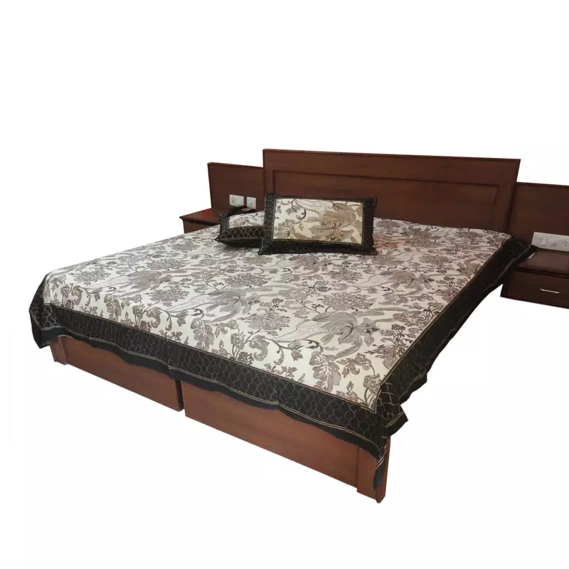 Designer Royal Jaipuri Gold Print Double Bed Sheet Diwali Special Gift 348