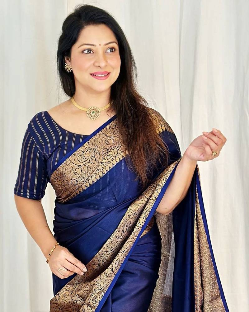 Fancy Women Were Gorgeous Litchi Silk Saree With Zari Running Jacquard Blouse For Women 