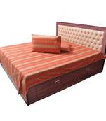 Gold Printed Cotton Double Bed Sheet Pillow Set Deepawali Gift 502