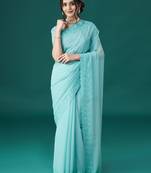 Kasee Women'S Ethnic Motifs Embroidered Embellished Saree With Unstitched Blouse Piece