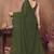 Green satin silk party wear saree with blouse piece
