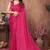 Pink satin silk party wear saree with blouse piece