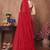 Red satin silk party wear saree with blouse piece