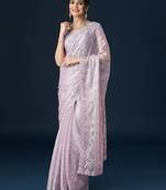 Kasee Women'S Sequinned Embellished Saree With Unstitched Blouse Piece