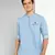 men's light blue short denim kurta