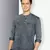men's cloud grey short denim kurta