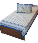Jaipuri Cotton Single Bed Sheet Bed Cover With Pillow Deepawali Special Gift 404