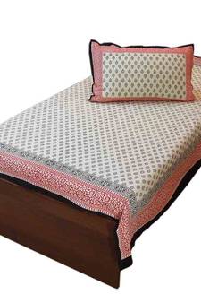 Ethnic Designer Cotton Single Bed Sheet N Pillow Deepawali Gift 410