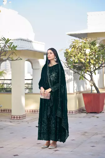 Rama embroidered faux georgette anarkali gown