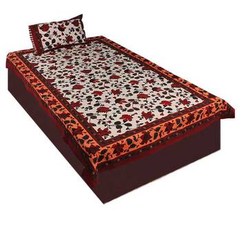 Jaipuri Pure Cotton Colorful Single Bedsheet Set Diwali Gift 416 1