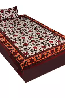 Jaipuri Pure Cotton Colorful Single Bedsheet Set Diwali Gift 416