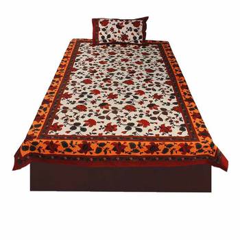 Jaipuri Pure Cotton Colorful Single Bedsheet Set Diwali Gift 416 2