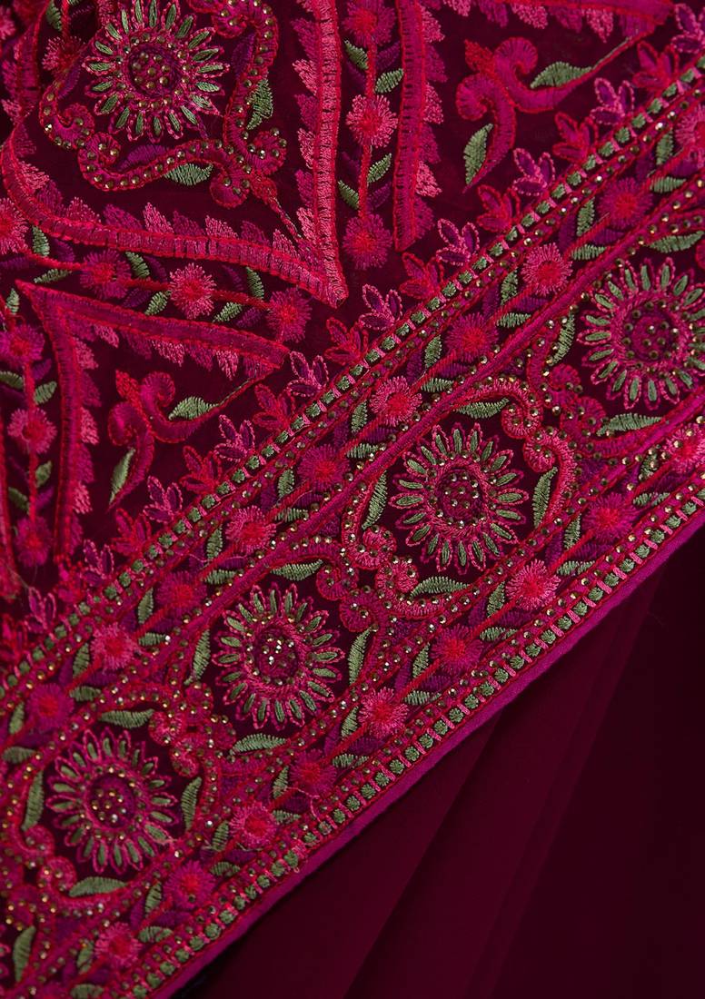  Vichitra Silk Blend Heavy Embroidery Designer Saree For Women