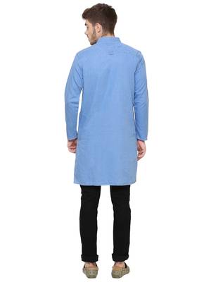men's icewash denim long kurta 2