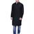 men's jet black denim long kurta